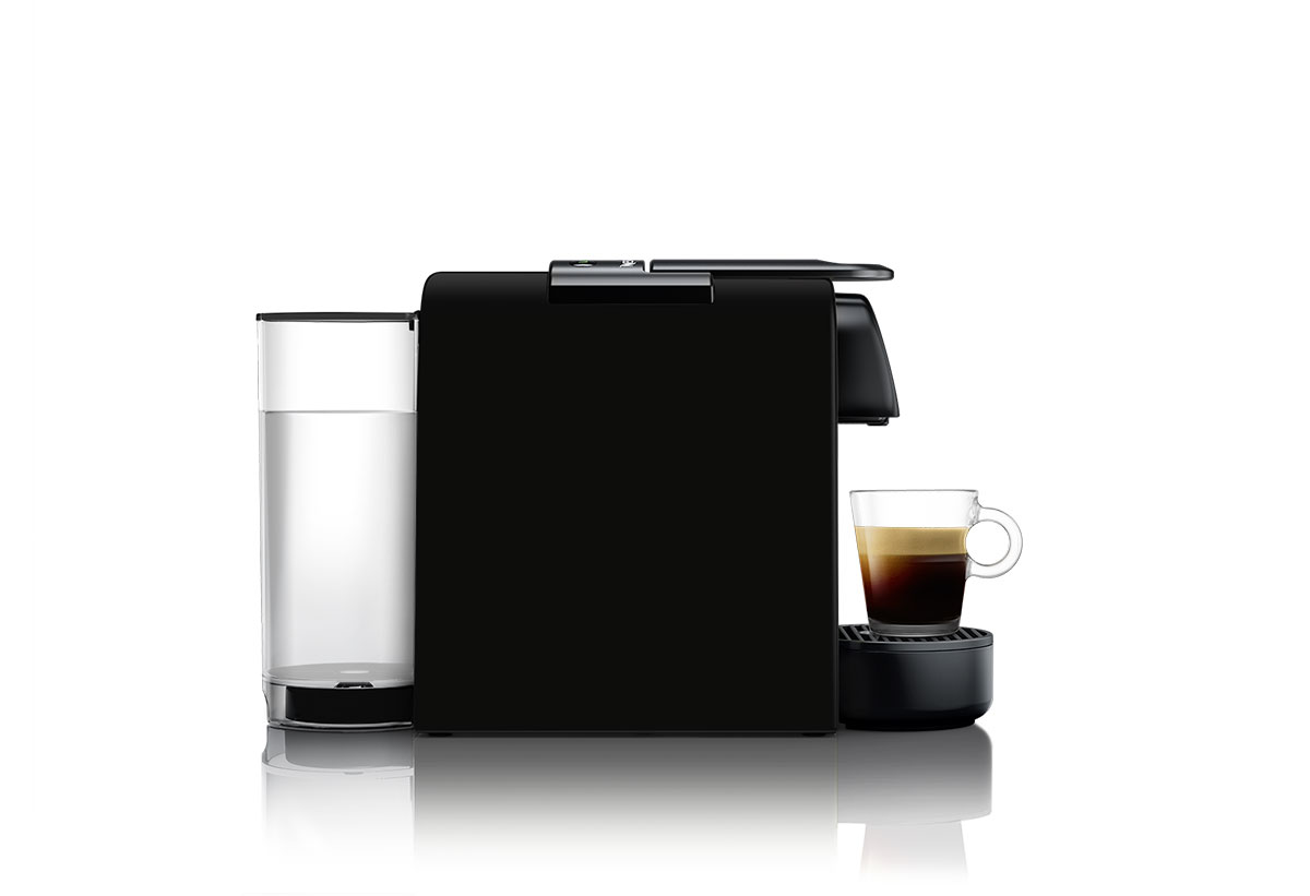 Στην φωτογραφία δείχνει την μηχανή από πάνω και τις 2 επιλογές σε πόσοτητα καφέ που μπορεί να παράγει